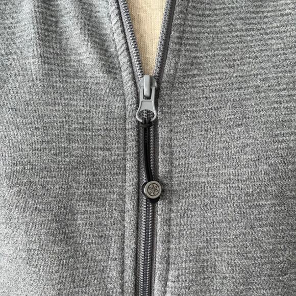 Gaiam Mercer Bomber Grey Zip Up Ribbed Sweatshirt Size S Workout Yoga - Picture 4 of 7